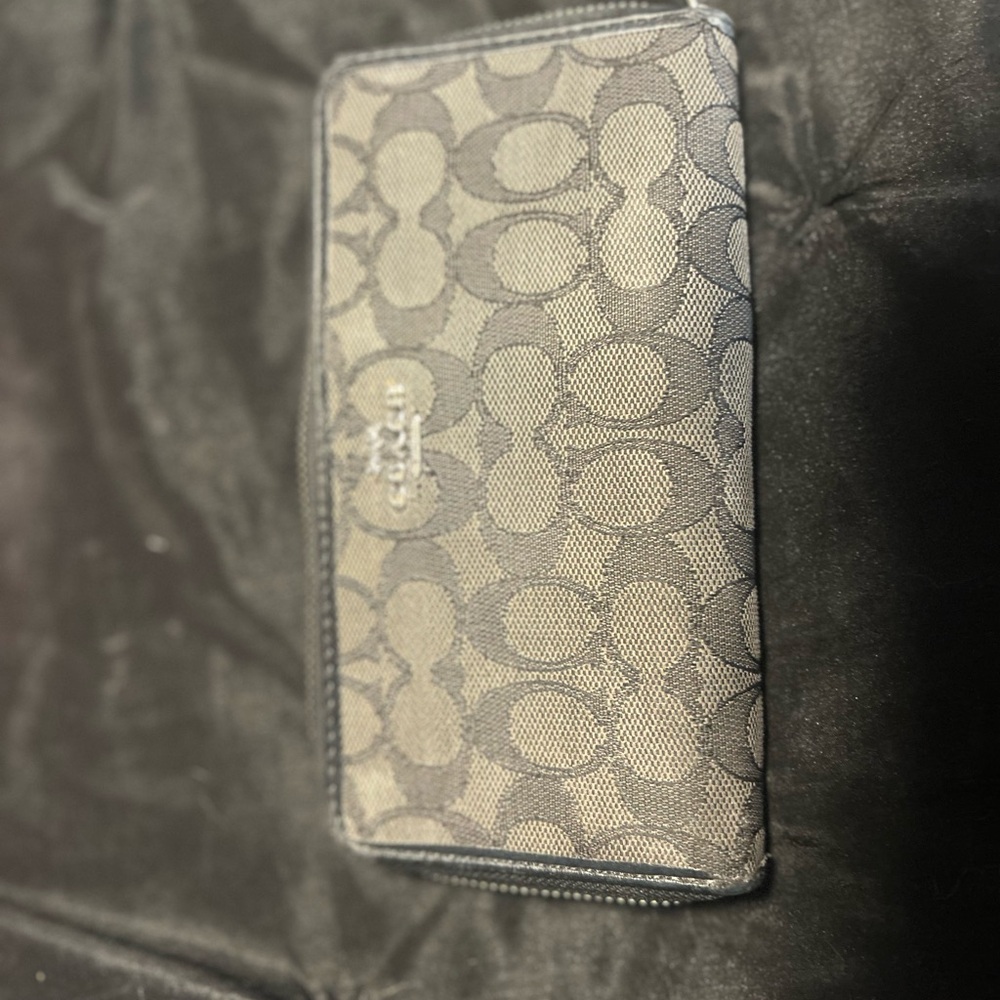 Coach Black and Gray Signature Wallet